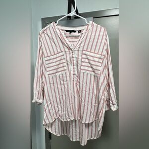 Vero Moda Pink/White striped tunic (Size xl)